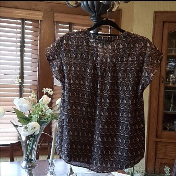 NWT Banana Republic Silky Paisley Flowy Blouse - Picture 11 of 14